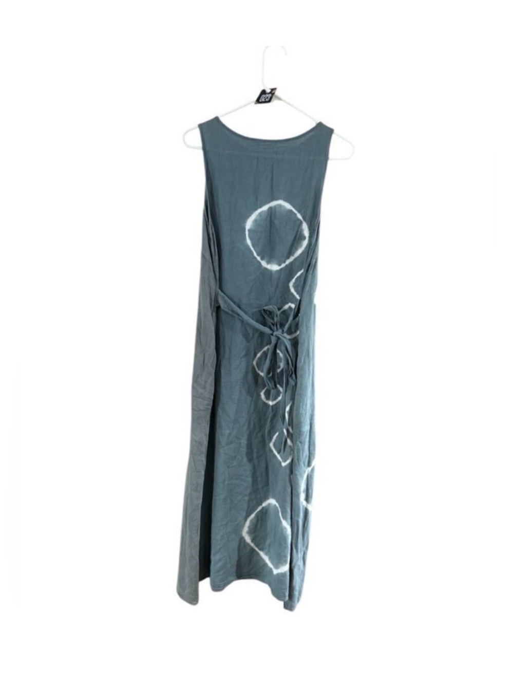 Sleeveless Gray Maxi Dress with White Abstract Circle Print - Picture 2 of 9